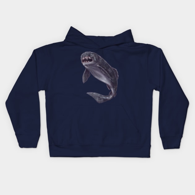 Dunkleosteus terrelli Kids Hoodie by CoffeeBlack